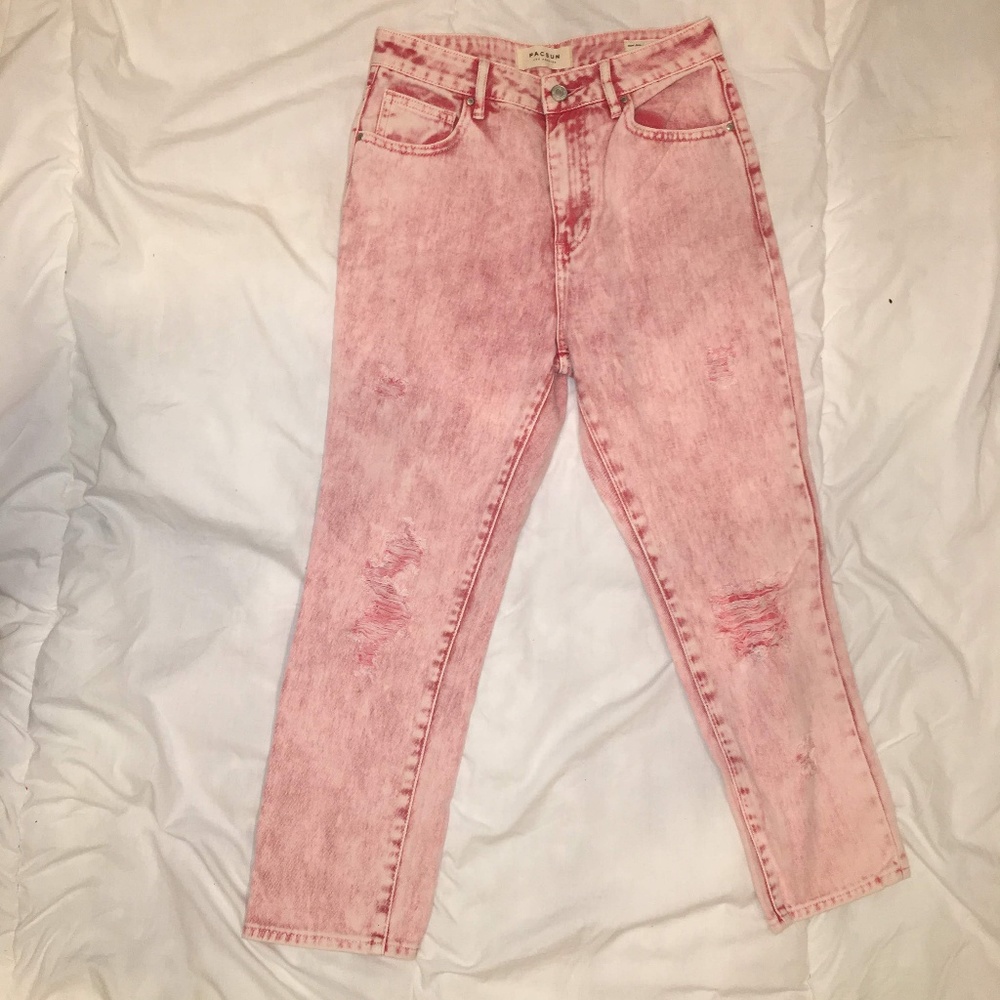 PacSun Faded Pink Mom Jeans